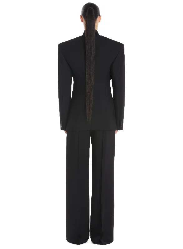 black collarless jacket black collarless jacket