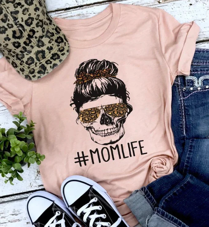 #Mom life leopard skeleton